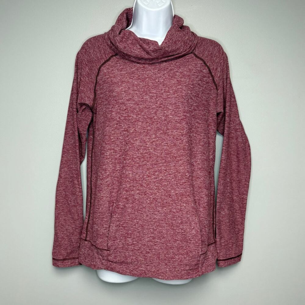 Lululemon Rulu Make A Move Red Grape Cowl Neck Long Sleeve Pocket Pullover Sz 6